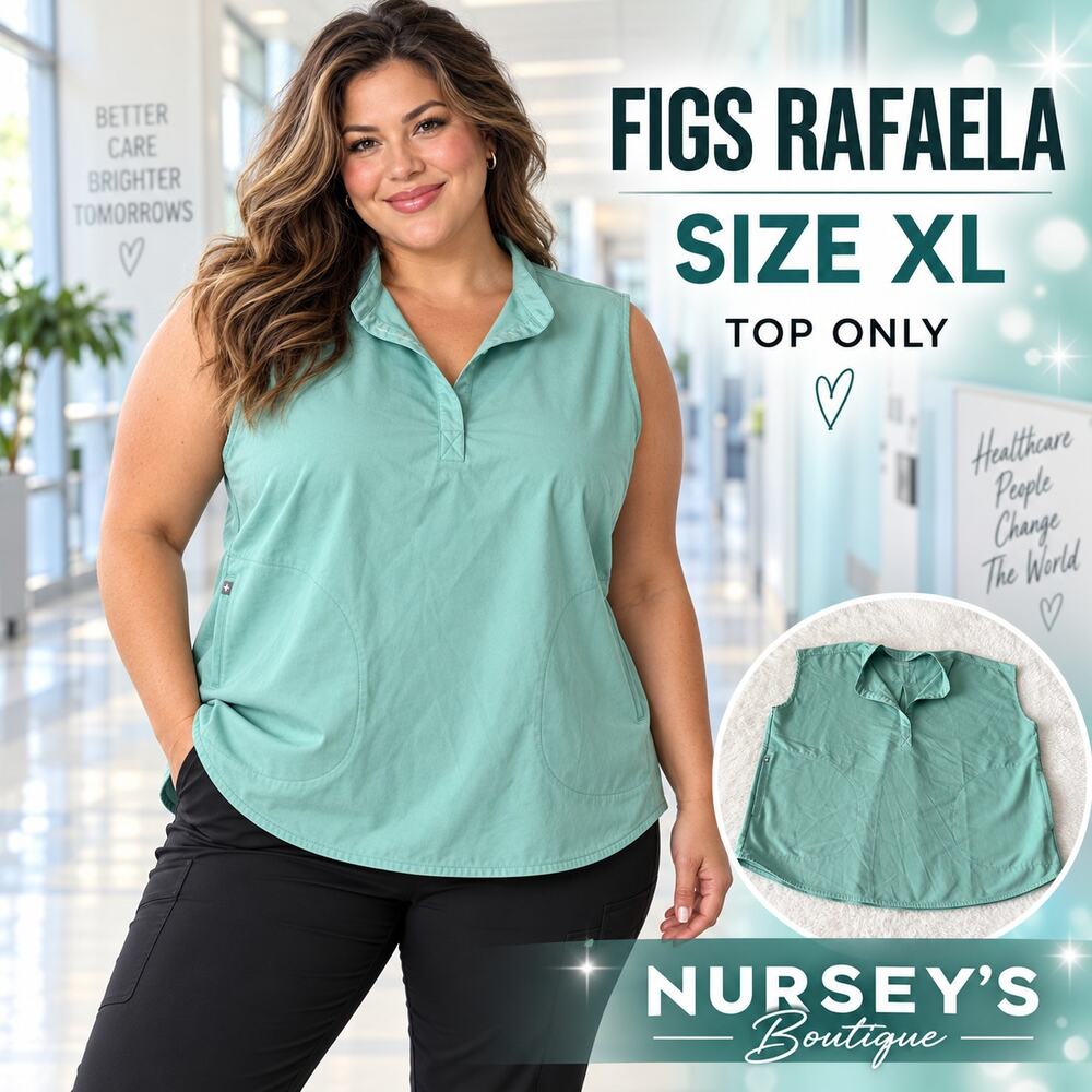 FIGS Rafaela Oversized Scrub Top Women XL Seaglass Mint Green Nurse